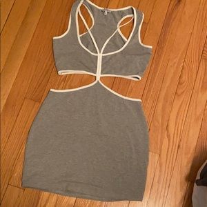 Gray Dress with Cut Outs